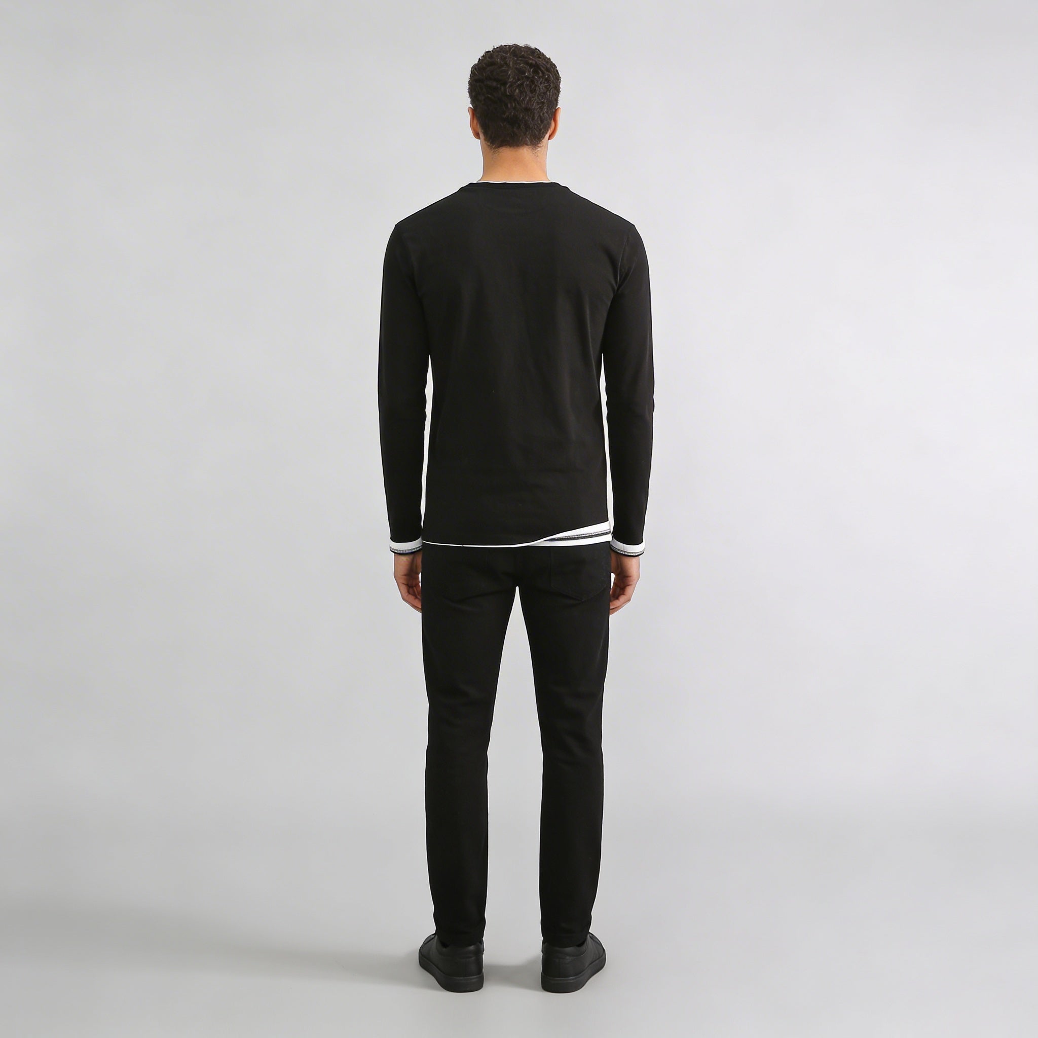 Rafael - Camicia da uomo con scollo a V e maniche lunghe