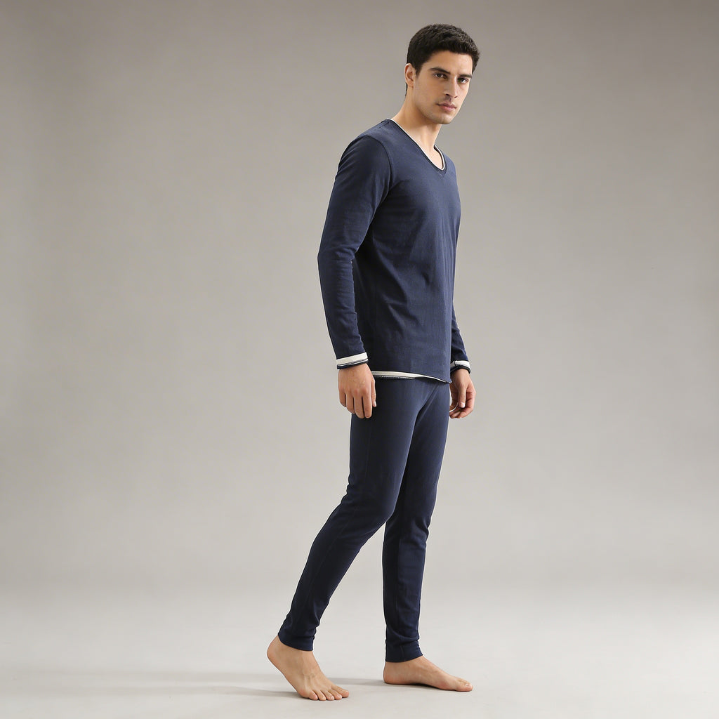 Rafael - Camicia da uomo con scollo a V e maniche lunghe