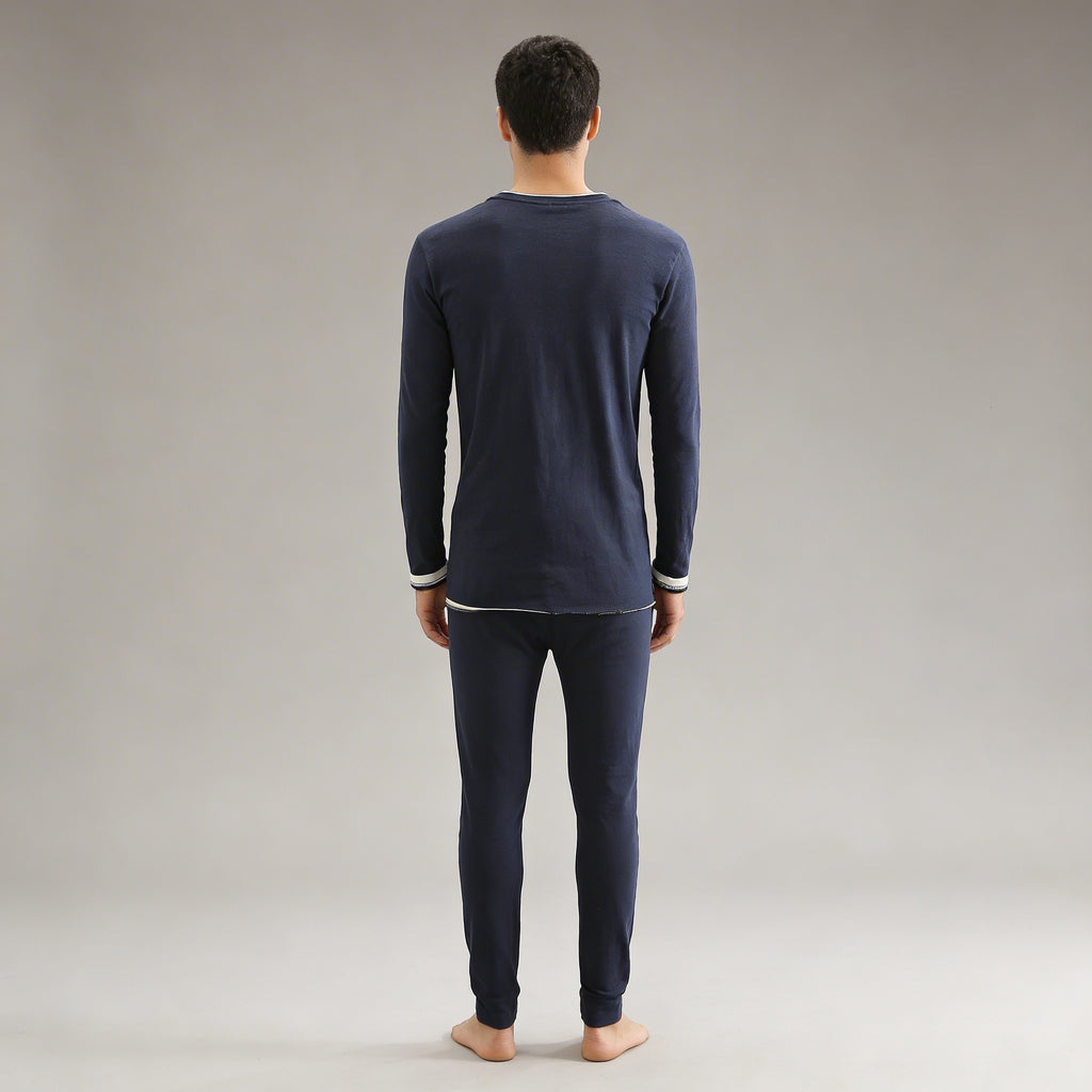 Rafael - Camicia da uomo con scollo a V e maniche lunghe