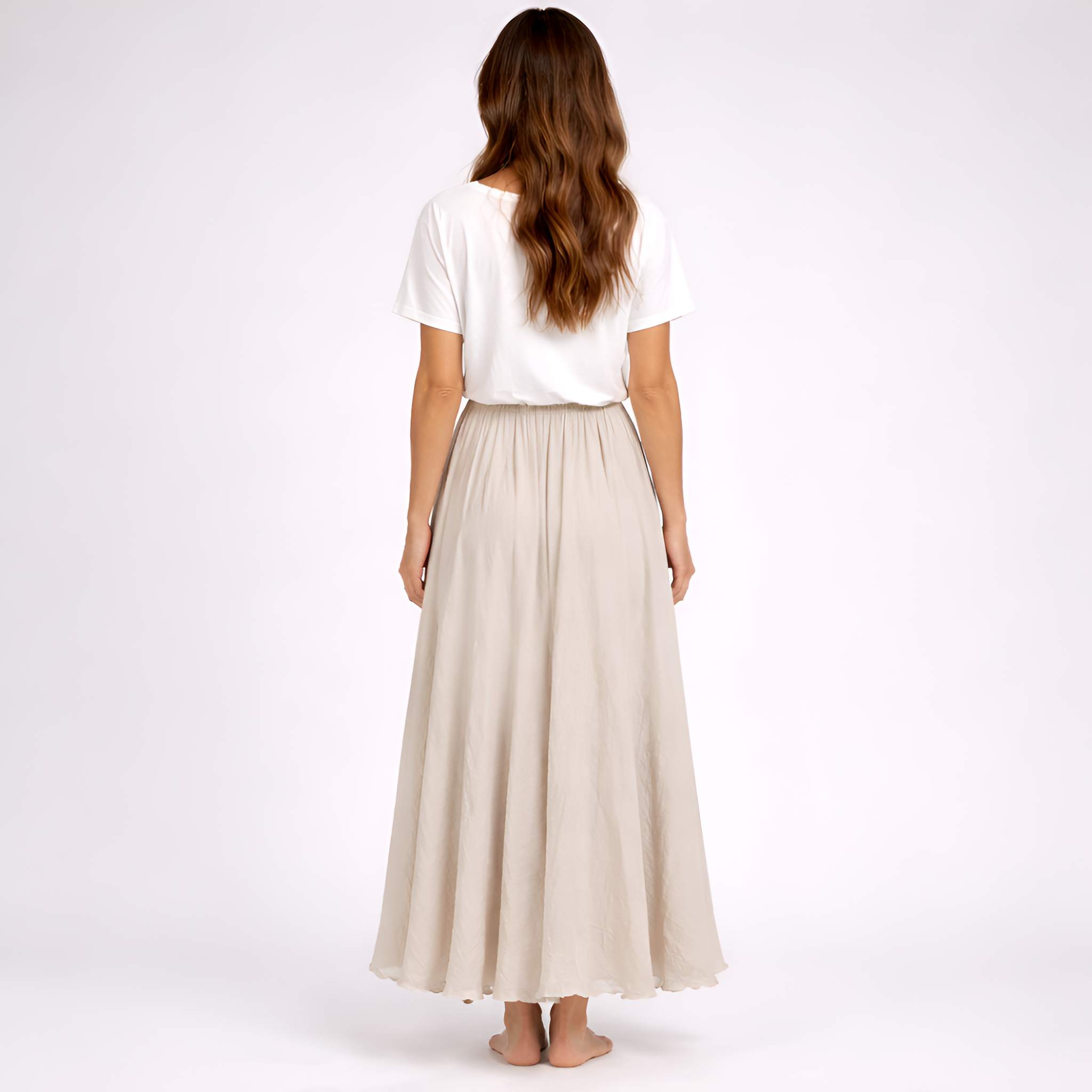 Marie - Gonna estiva in lino a trapezio da donna