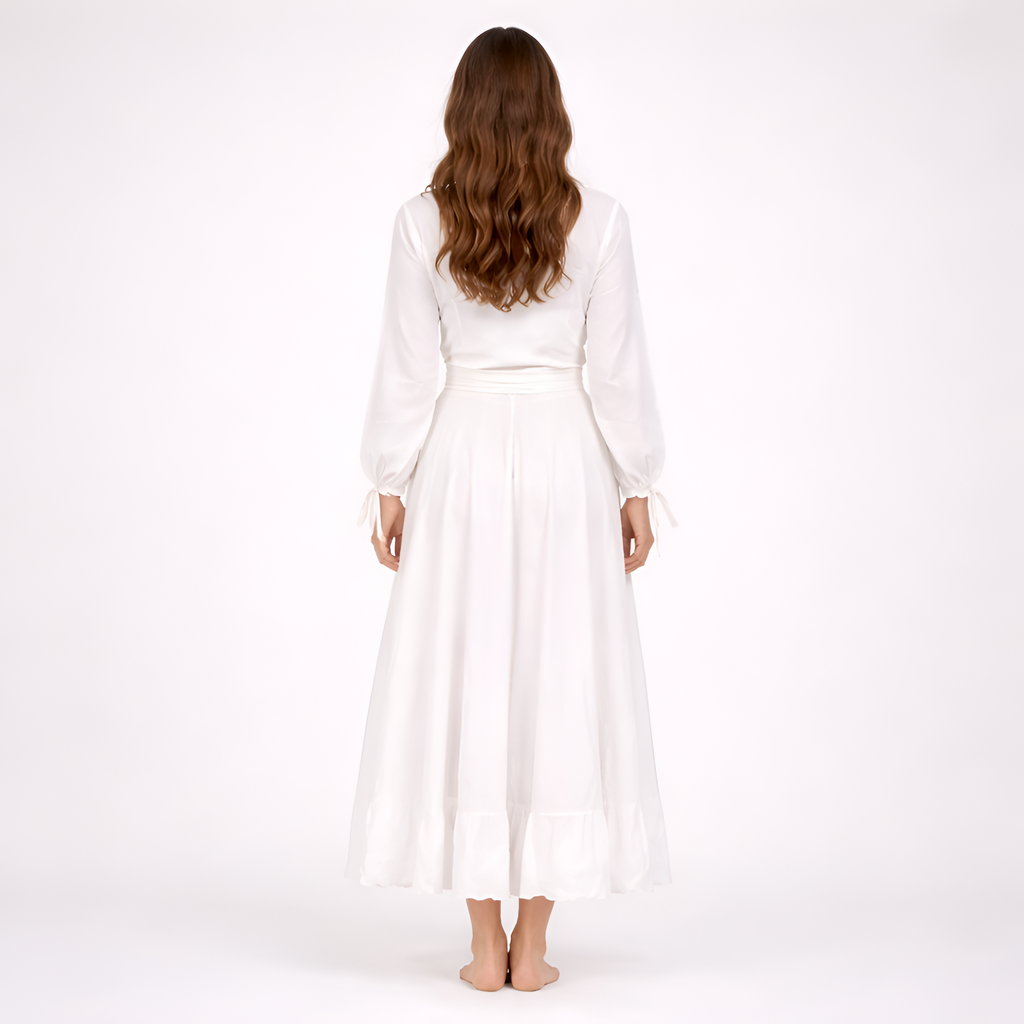Marie - Gonna estiva in lino a trapezio da donna