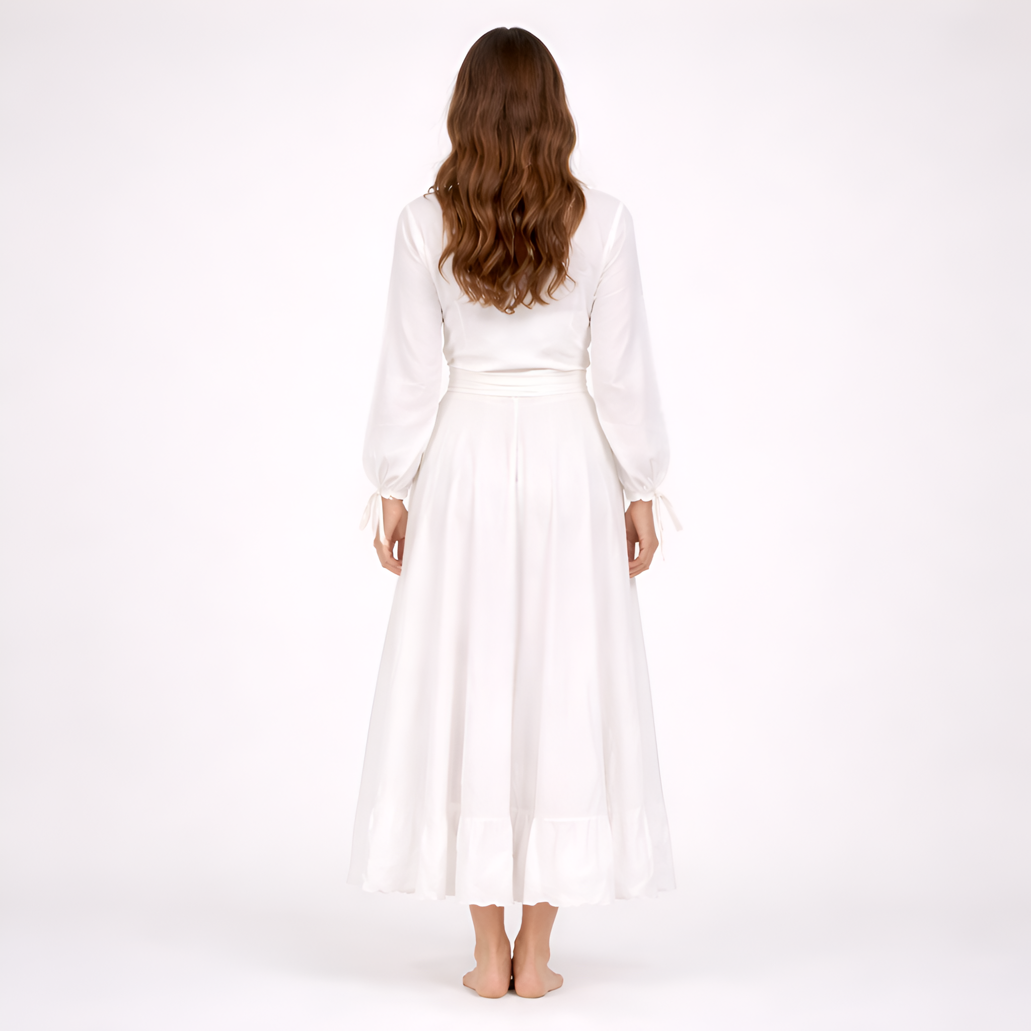 Marie - Gonna estiva in lino a trapezio da donna