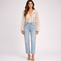 Janice - Cardigan Pizzo Traforato Manica Lunga Donna