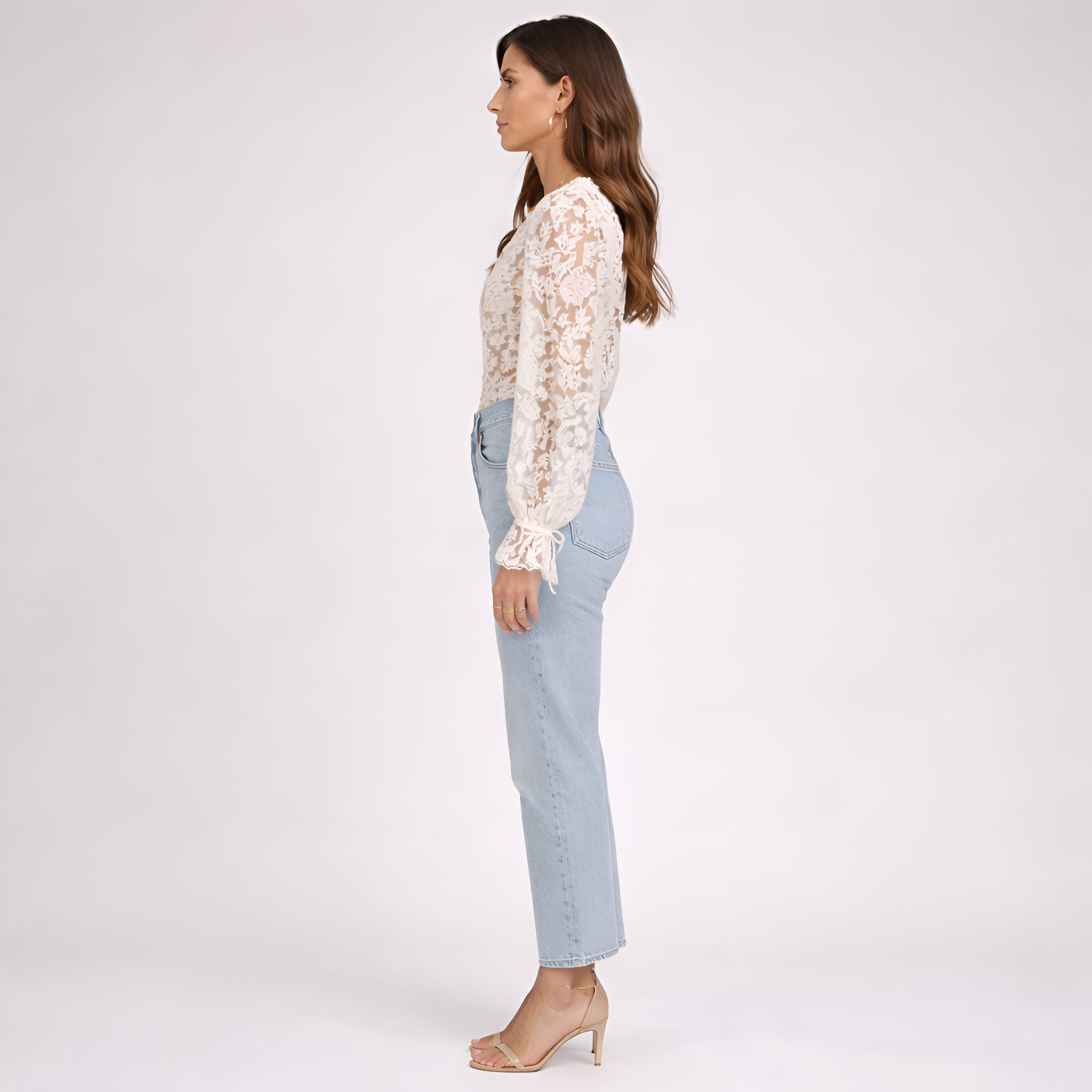 Janice - Cardigan Pizzo Traforato Manica Lunga Donna